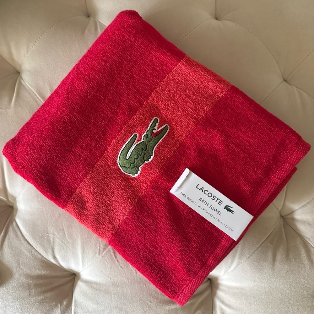 Lacoste Red Bath Towel